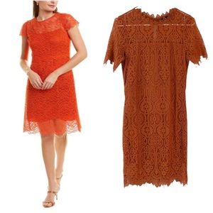 RYAN MICHELLE lace overlay sheath evening dress Size Medium
